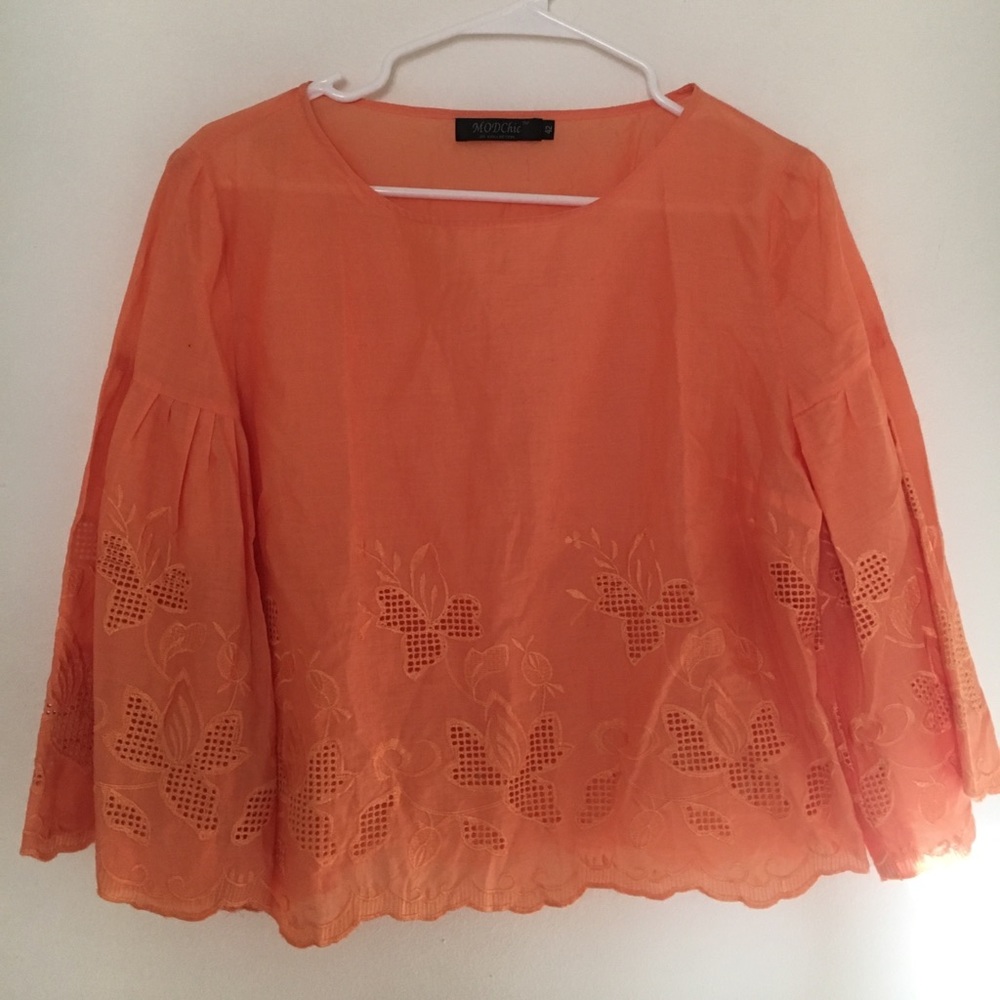 Orange flower blouse